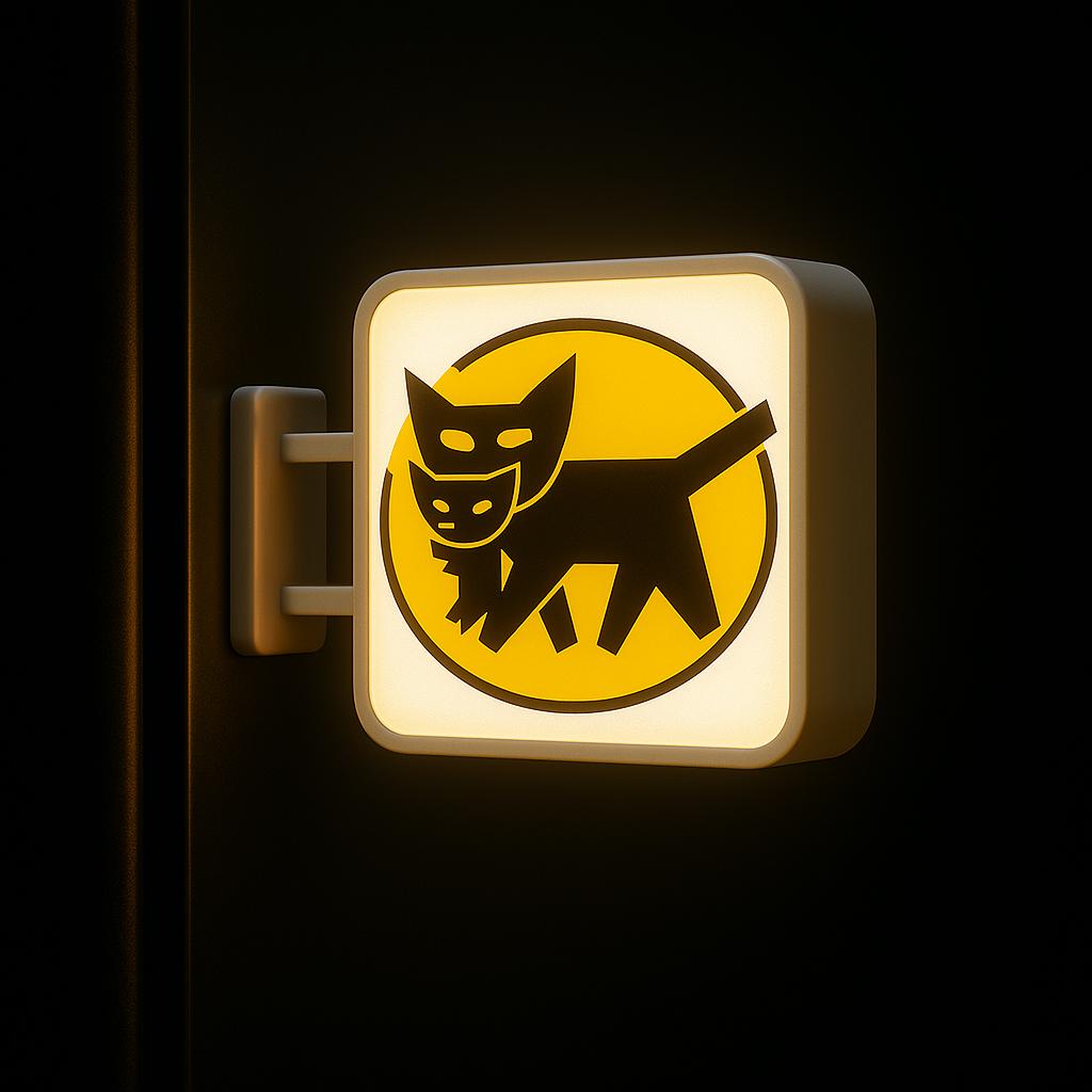 Kuroneko Yamato Lightbox Magnet NEW RELEASE | Japanese Delivery Cat Sign | Tokyo Street Aesthetic