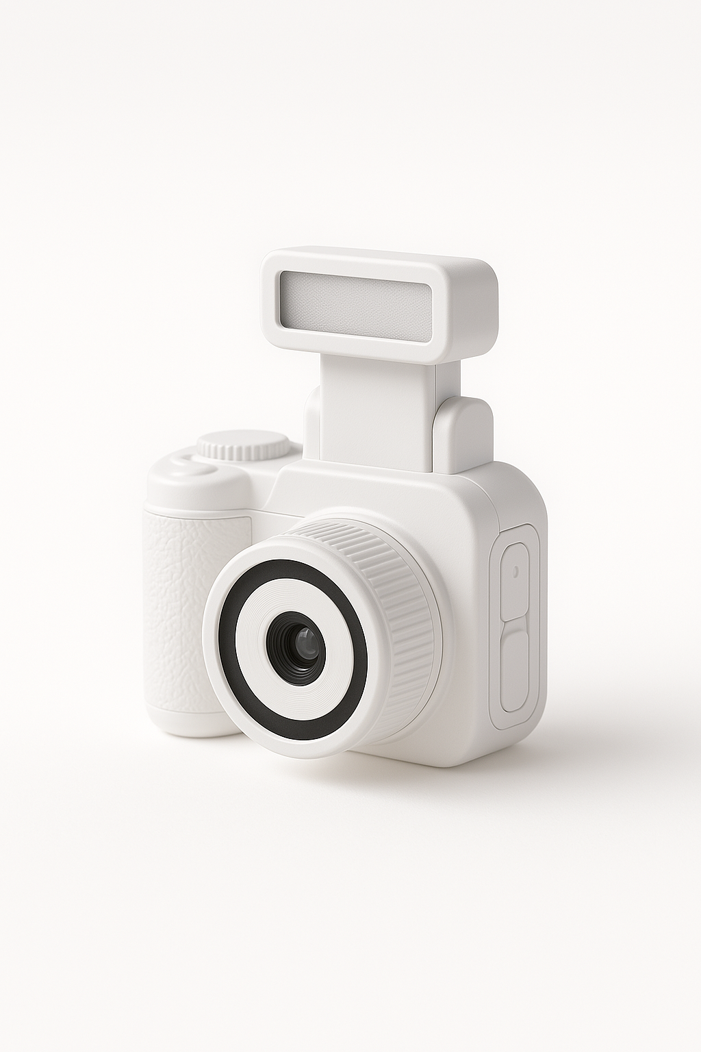 white retro digital camera with LCD screen