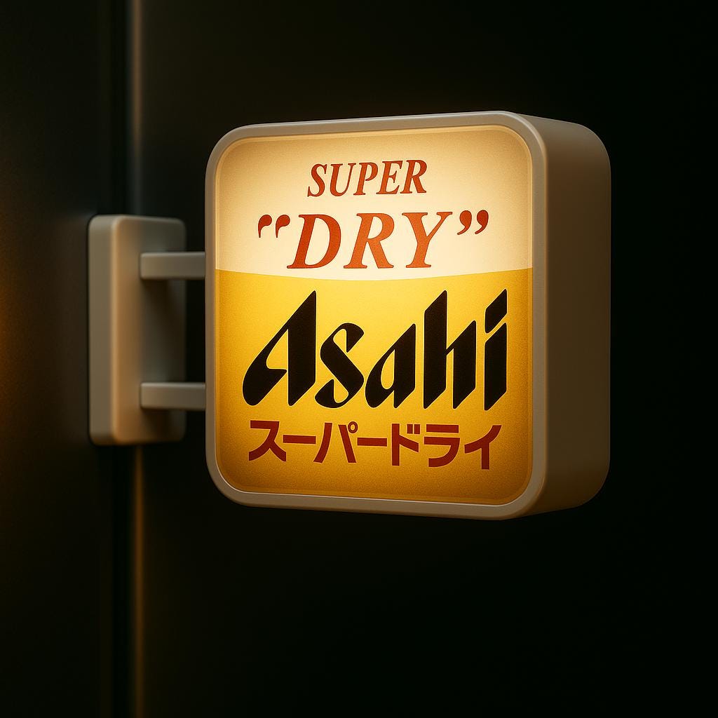 Asahi Super Dry LED Fridge Magnet: Tokyo Izakaya Bar Light