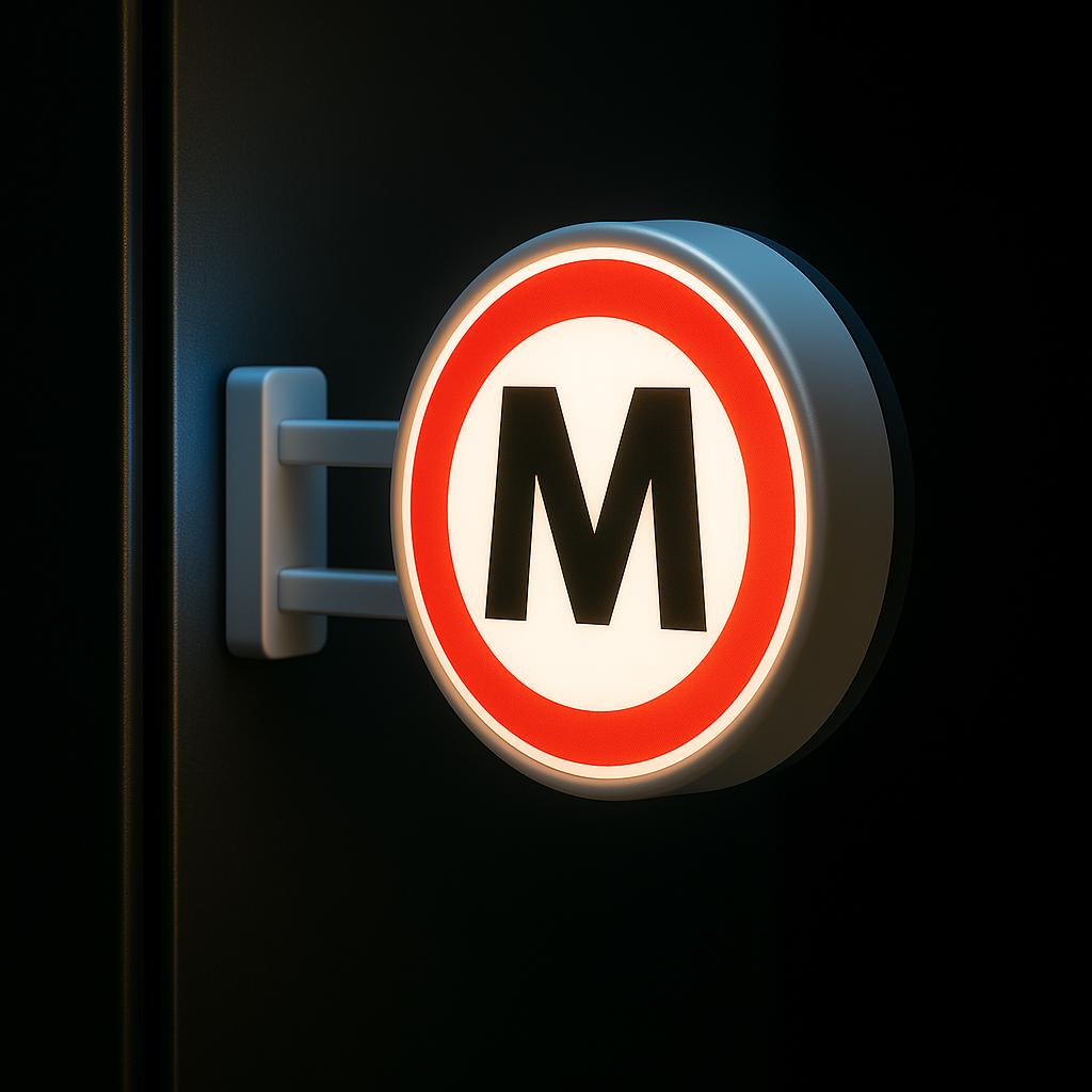Tokyo Metro Marunouchi Line LED Magnet: Red Subway Sign, Japanese Decor