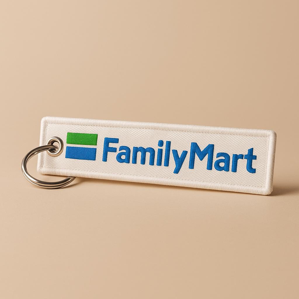 FamilyMart Embroidered Keychain – Japanese Konbini Retro Key Ring Collectible