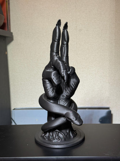 Baphomet Hand Statue with Serpent – Occult Home Decor | 3D Printed in Tokyo