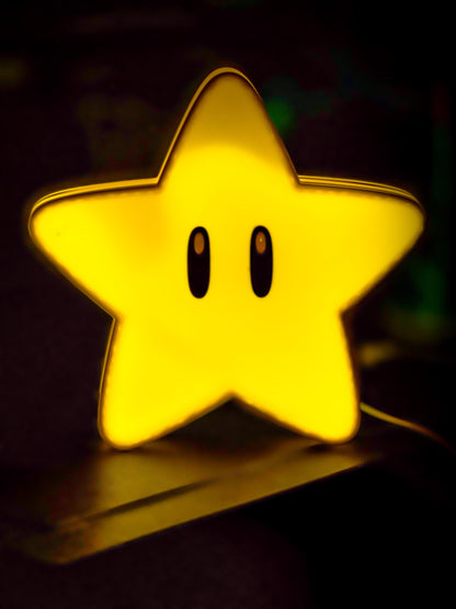 Mario Star Lightbox – Retro Gaming LED Lamp – Super Mario Bros Gift – Nerd Room Decor – Geeky Night Light