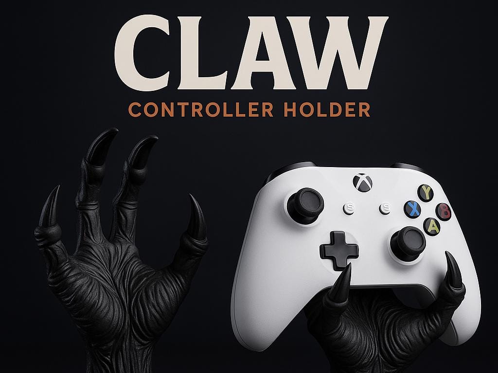Alien Monster Claw Controller Stand: Giger-Inspired 3D Printed Gamepad Holder