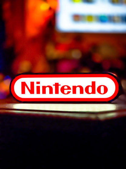 Nintendo Logo Lightbox | Retro LED Sign | USB Powered Night Lamp | Gamer Room & 80s 90s Gaming Decor