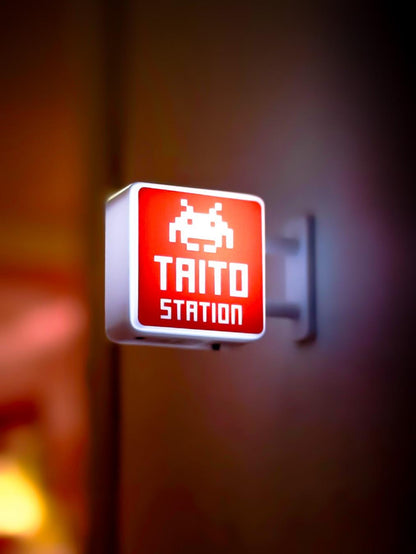 Taito Station Lightbox Magnet | Japanese Arcade Game Center Sign | NEW Release Retro Gamer Collectible