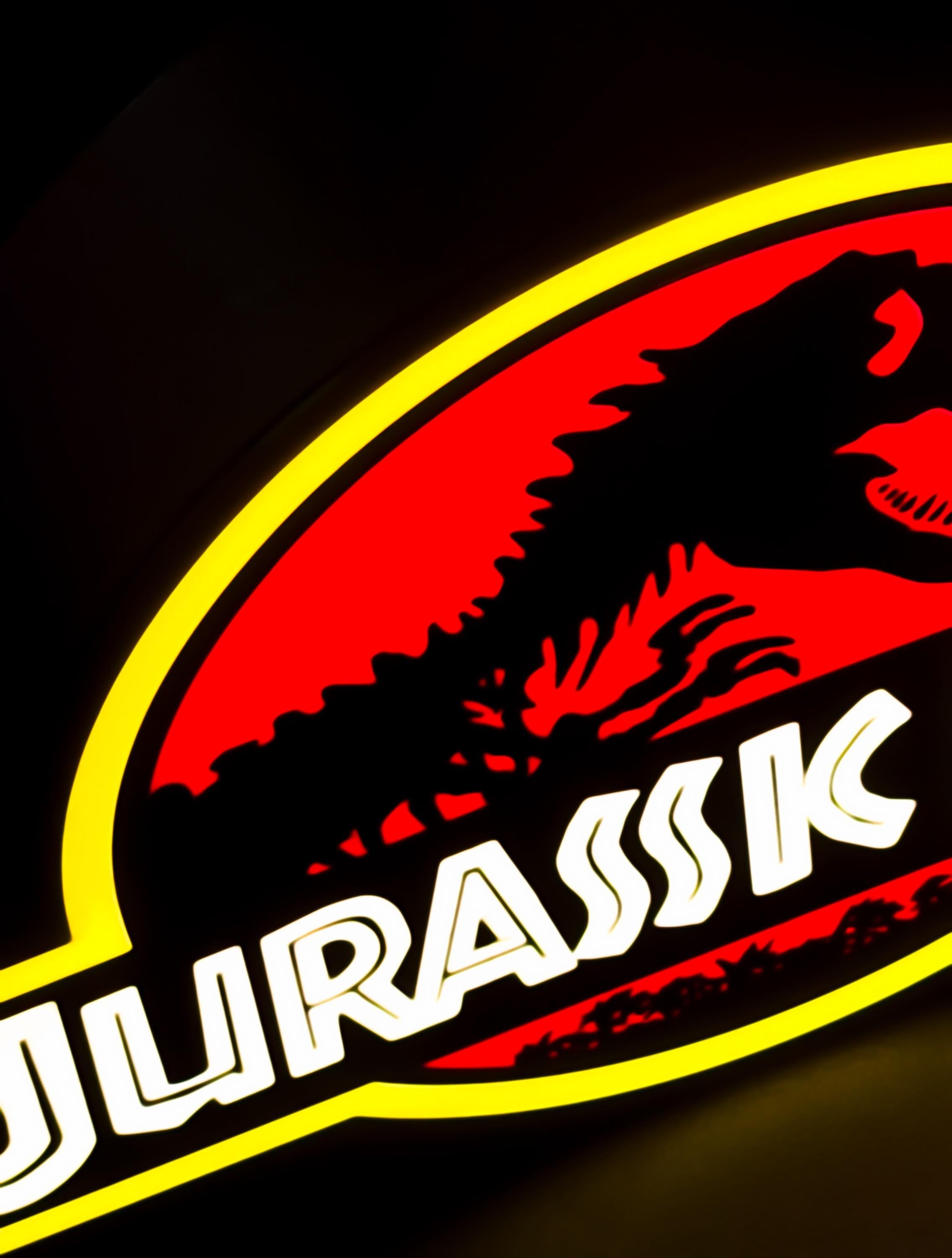 Jurassic Park LED Lightbox – Retro Movie Sign, Neon-Style Desk Lamp, Geek Room Gamer Decor, Sci-Fi Film Gift