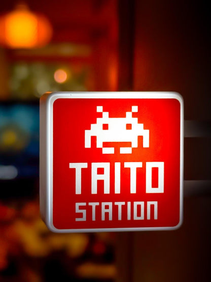 Taito Station Lightbox Magnet | Japanese Arcade Game Center Sign | NEW Release Retro Gamer Collectible