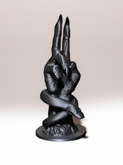 Baphomet Hand Statue with Serpent – Occult Home Decor | 3D Printed in Tokyo