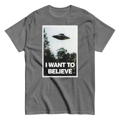 I Want to Believe T-Shirt — UFO Alien Graphic Tee | Retro X-Files Inspired Streetwear | Vintage Sci-Fi Design Printed in Tokyo
