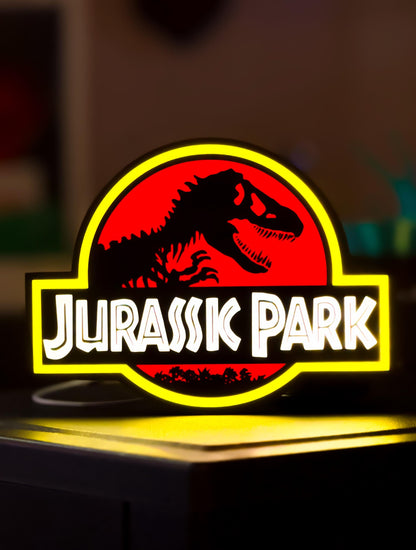 Jurassic Park LED Lightbox – Retro Movie Sign, Neon-Style Desk Lamp, Geek Room Gamer Decor, Sci-Fi Film Gift
