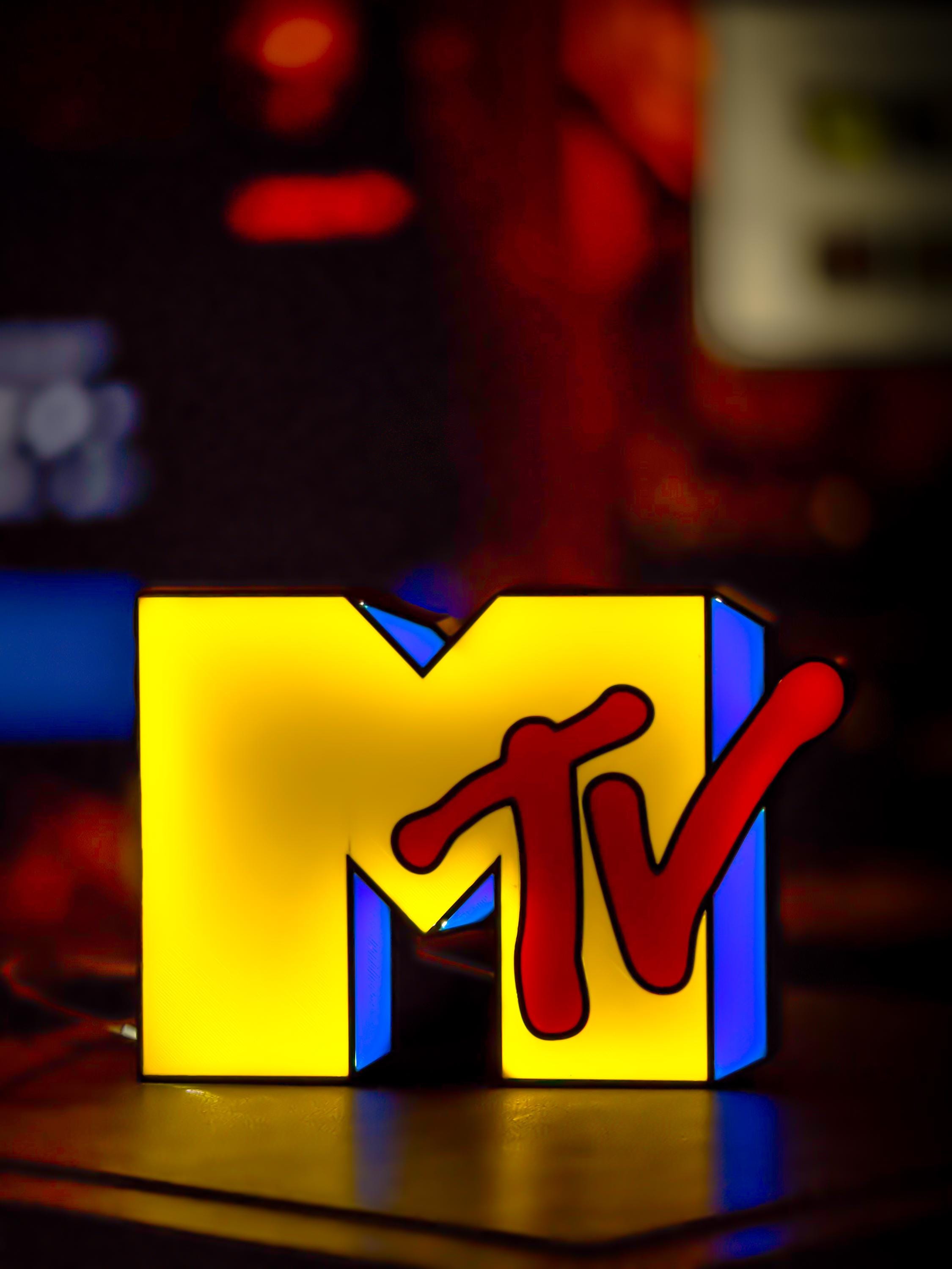 MTV Logo Lightbox | Retro led Sign | USB Powered Night Lamp | 80s 90s Music TV Decor