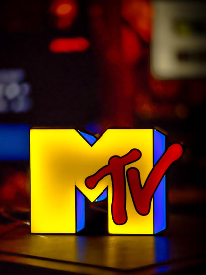 MTV Logo Lightbox | Retro led Sign | USB Powered Night Lamp | 80s 90s Music TV Decor