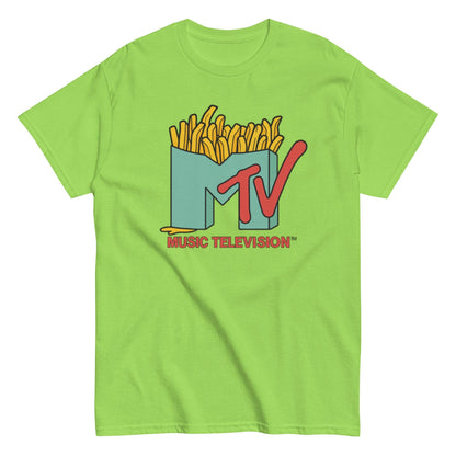 MTV French Fries Edition T-Shirt — Retro 80s Music Television Graphic Tee | Vintage Pop Culture Streetwear