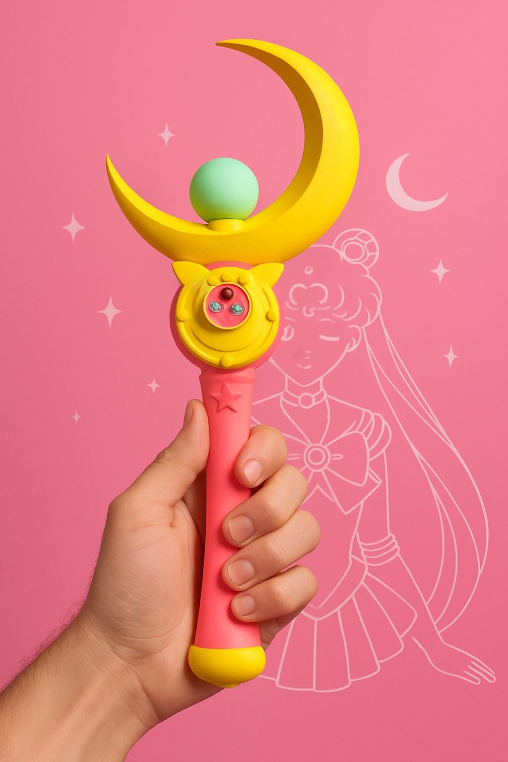 Sailor Moon Transformation Stick — Wand Replica | Anime Cosplay Prop & Collector Display