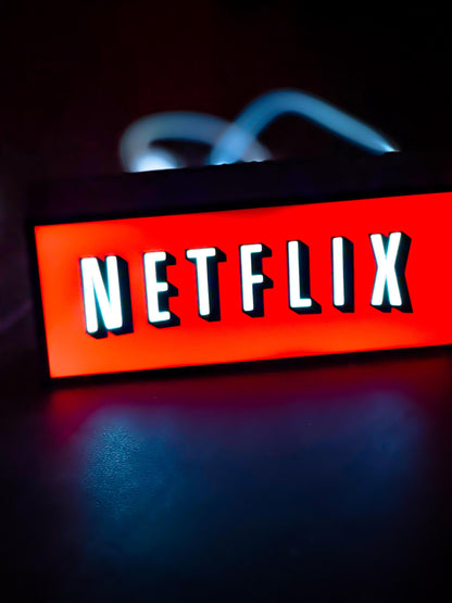 Netflix Logo Lightbox | Retro LED Sign | USB Powered Night Lamp | Gamer Room & Home Theater Decor