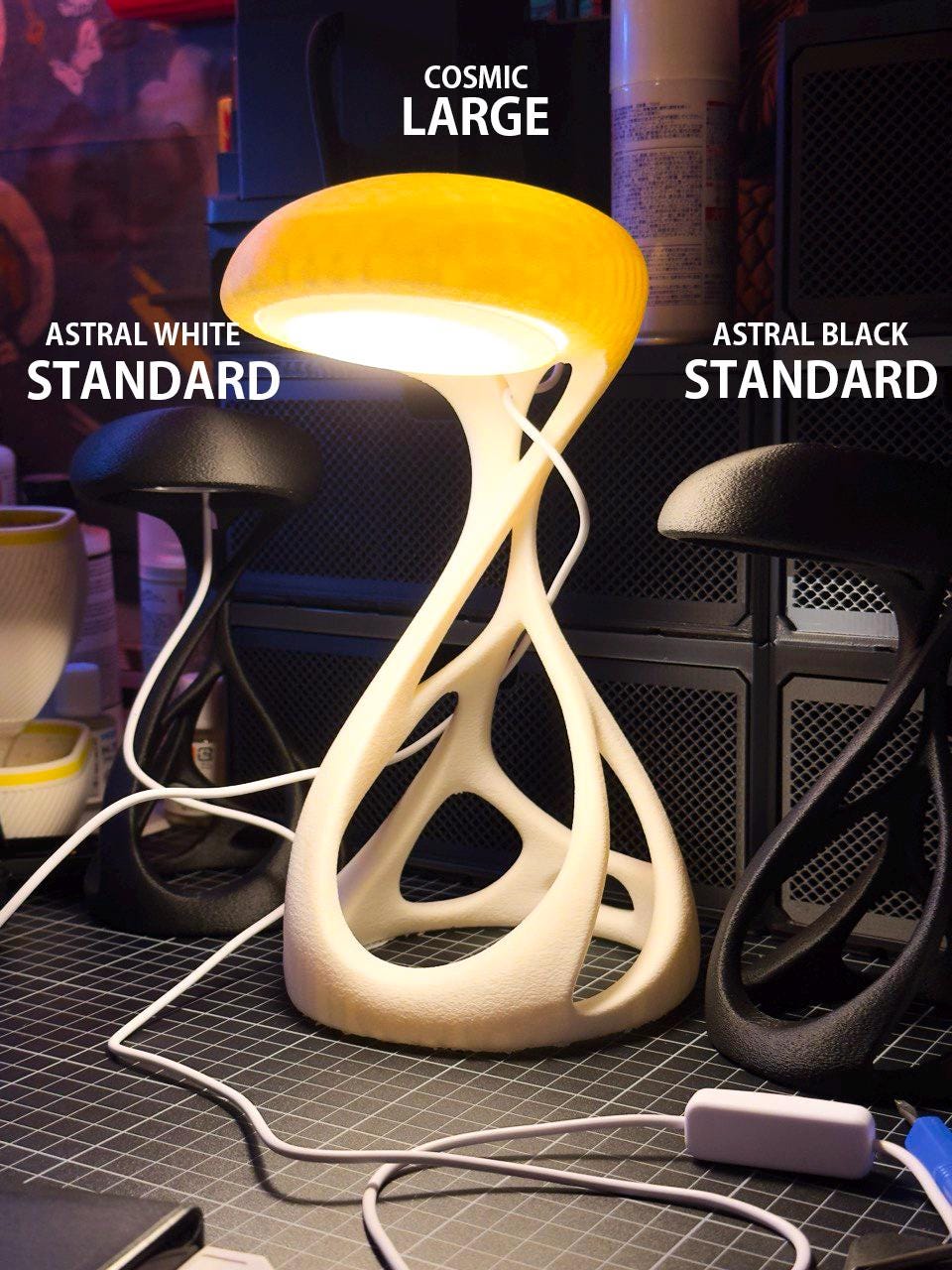 Alien 3D Printed LED Lamp – Futuristic Textured Desk Light, Modern Sci-Fi Home Décor