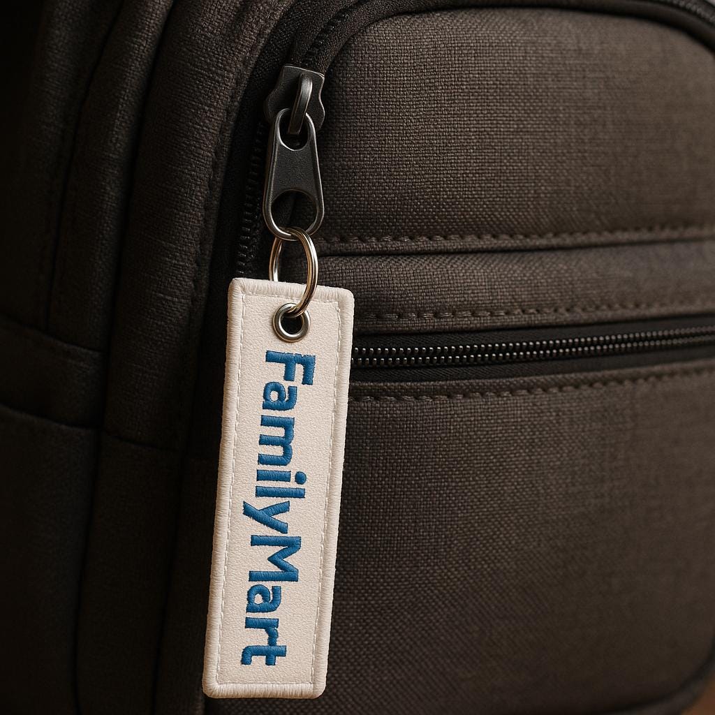 FamilyMart Embroidered Keychain – Japanese Konbini Retro Key Ring Collectible