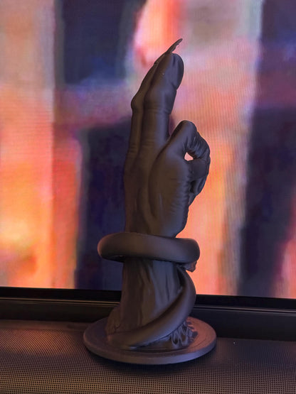 Baphomet Hand Statue with Serpent – Occult Home Decor | 3D Printed in Tokyo