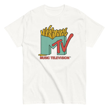 MTV French Fries Edition T-Shirt — Retro 80s Music Television Graphic Tee | Vintage Pop Culture Streetwear