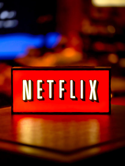 Netflix Logo Lightbox | Retro LED Sign | USB Powered Night Lamp | Gamer Room & Home Theater Decor