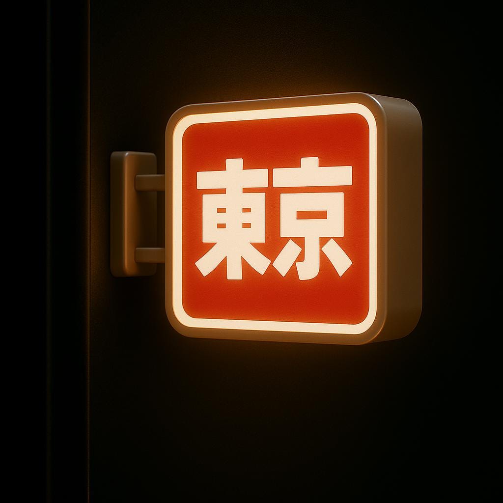 Tokyo LED Magnet Lightbox – Retro Japanese Train-Inspired Mini Sign
